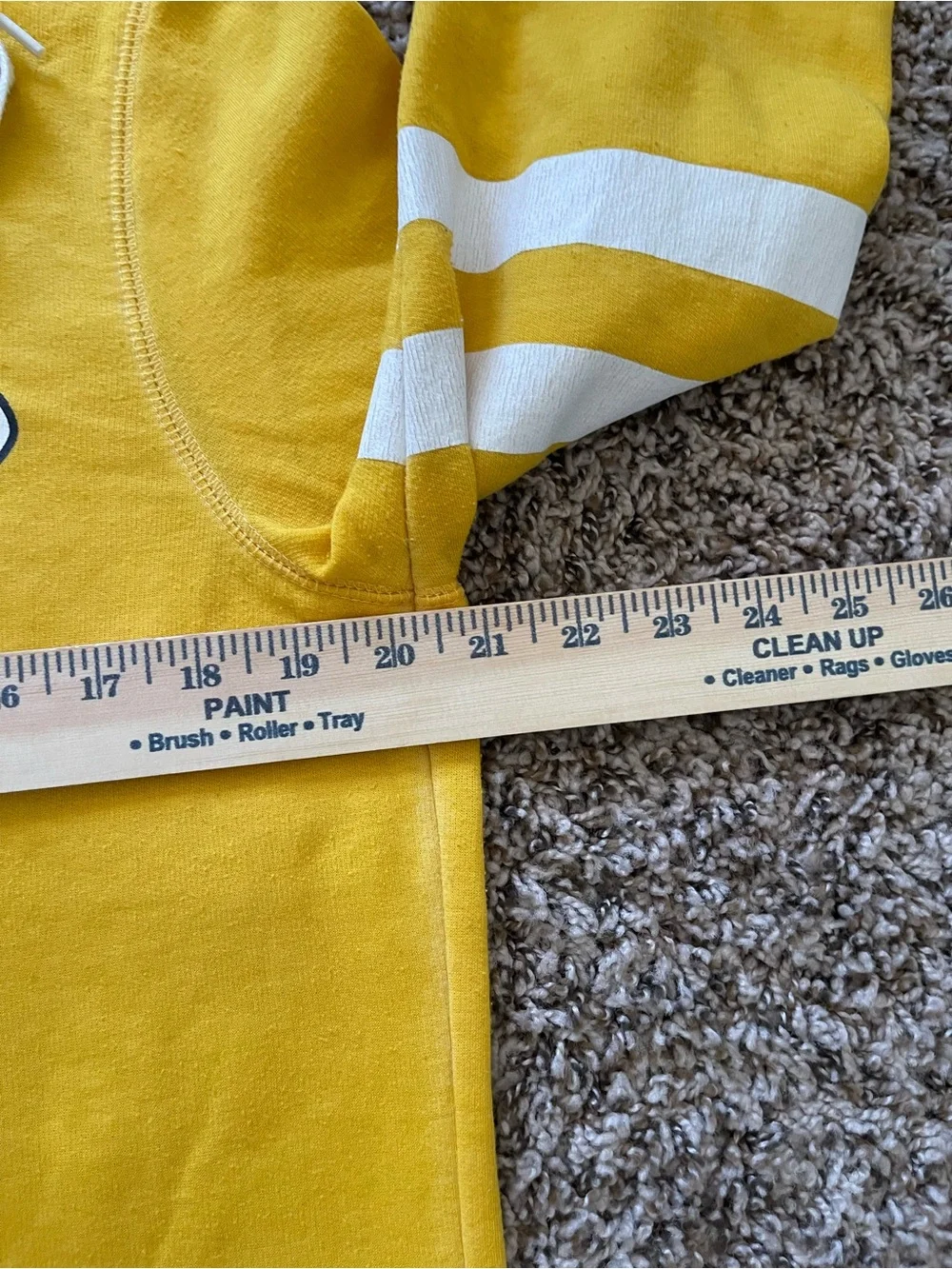 MTV Music Television Hoodie Yellow Retro Varsity Stripe Sweatshirt Womens Size L